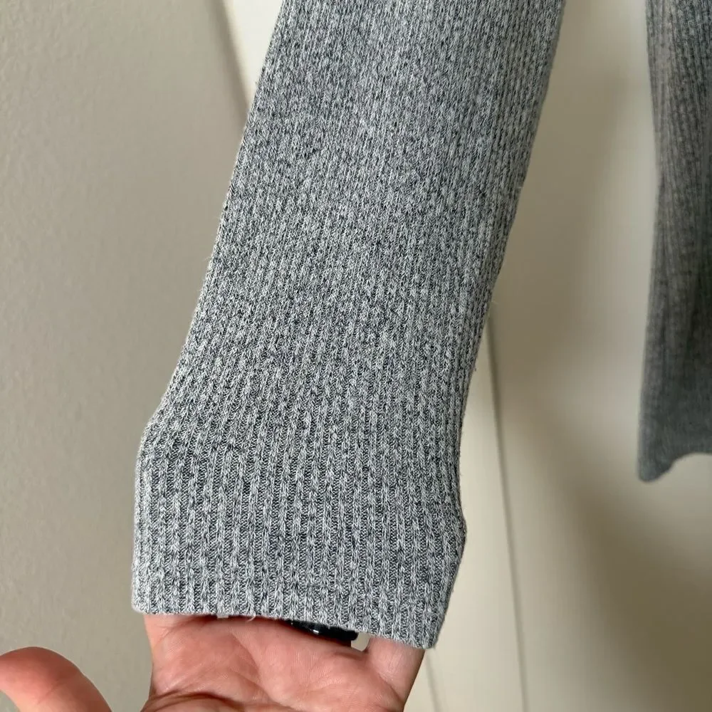 J Jill Wearever Sweater Top Womens Sz M Gray Turtleneck Ribbed Soft Stretch